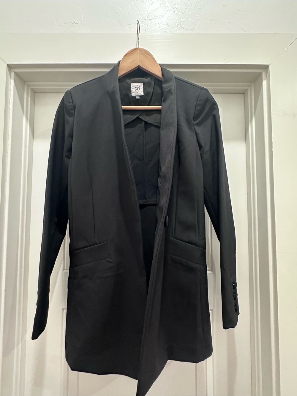 CAbi Black Long Open Blazer